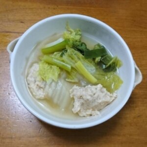 簡単美味しい！*鶏つくねスープ*